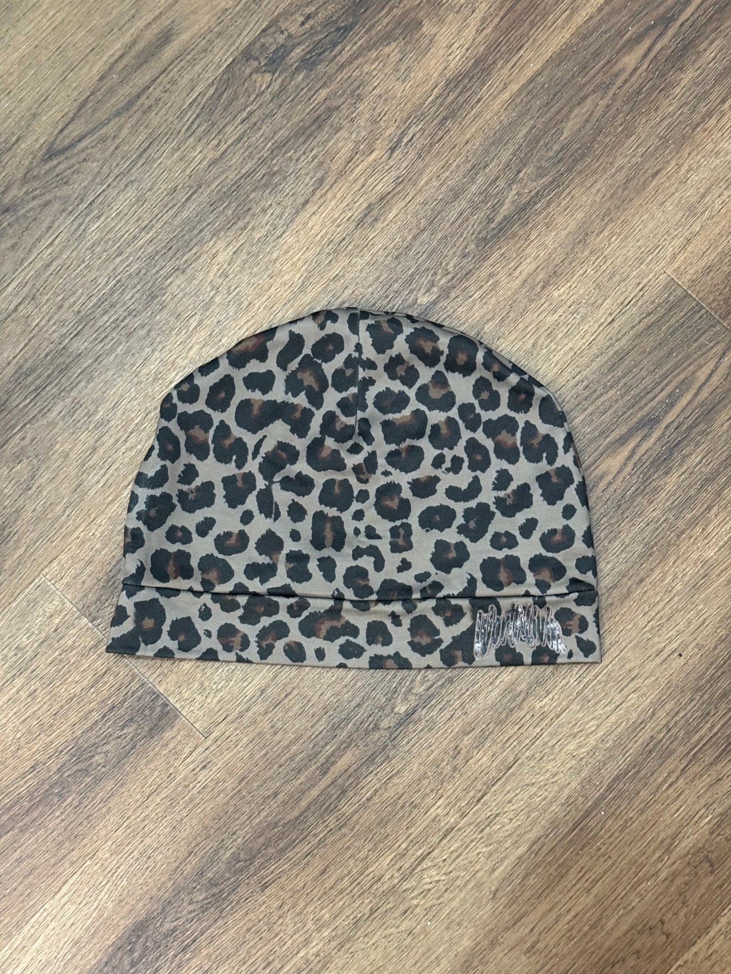 Leopard print skull cap